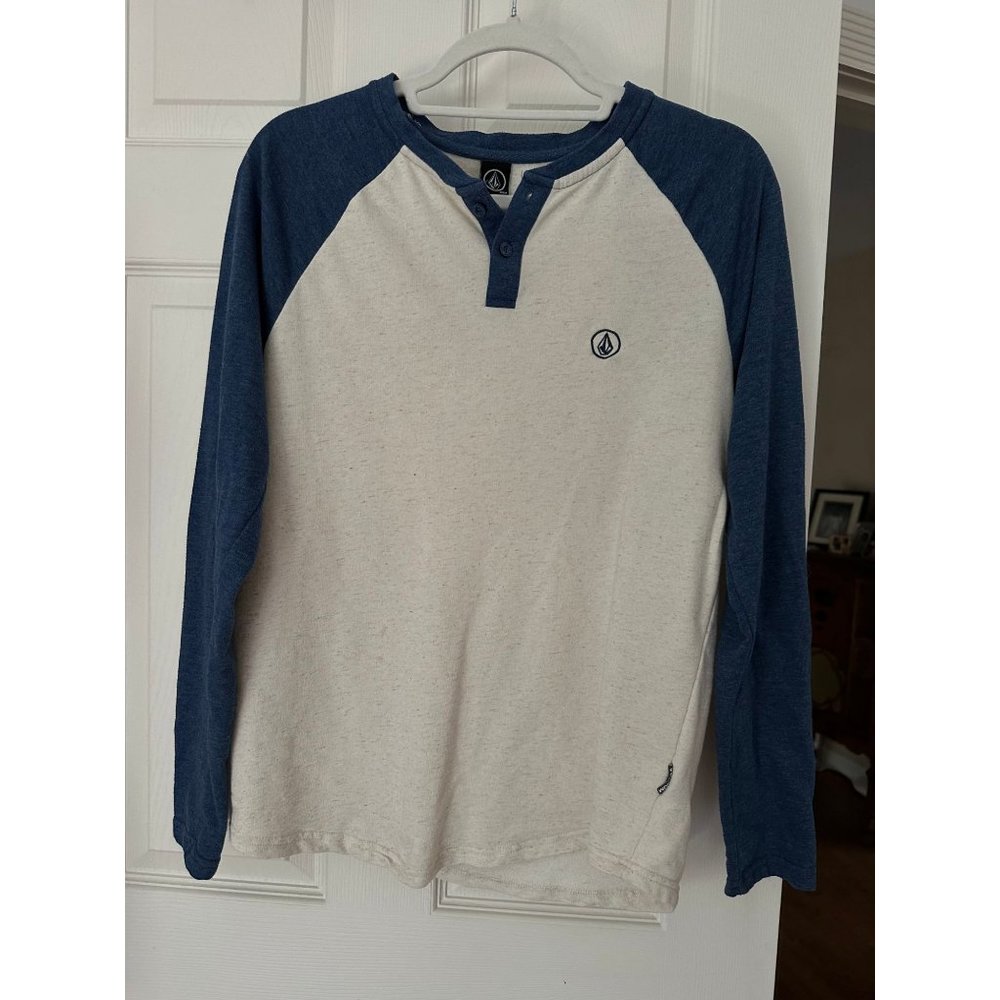 Men's Diamond Supply 2 tone blue and white L/S shirt MEDIUM